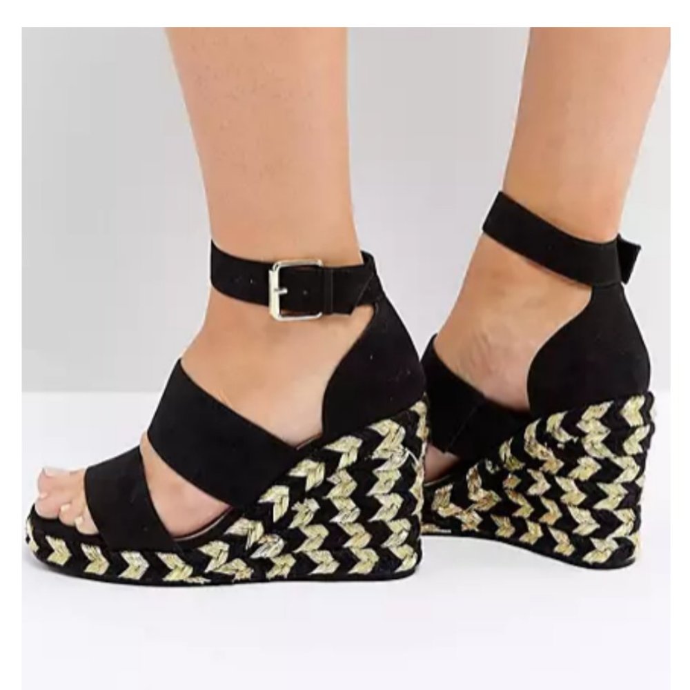 Espadrille Ankle Strap Wedge Sandal fits like a 10. Regular width